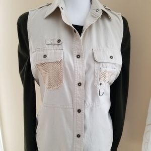 Lauren Ralph Lauren Khaki Brown Tan Safari Vest